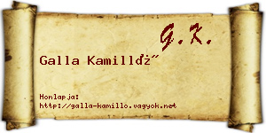 Galla Kamilló névjegykártya